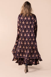 New Nellore Jacket in Bamboo Silk Hand Block Printed - AW 2023 Last 1 In Size S/M