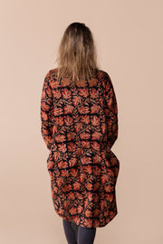 New Roshan Dress Hand Block Printed in Brushed Cotton AW 2023
