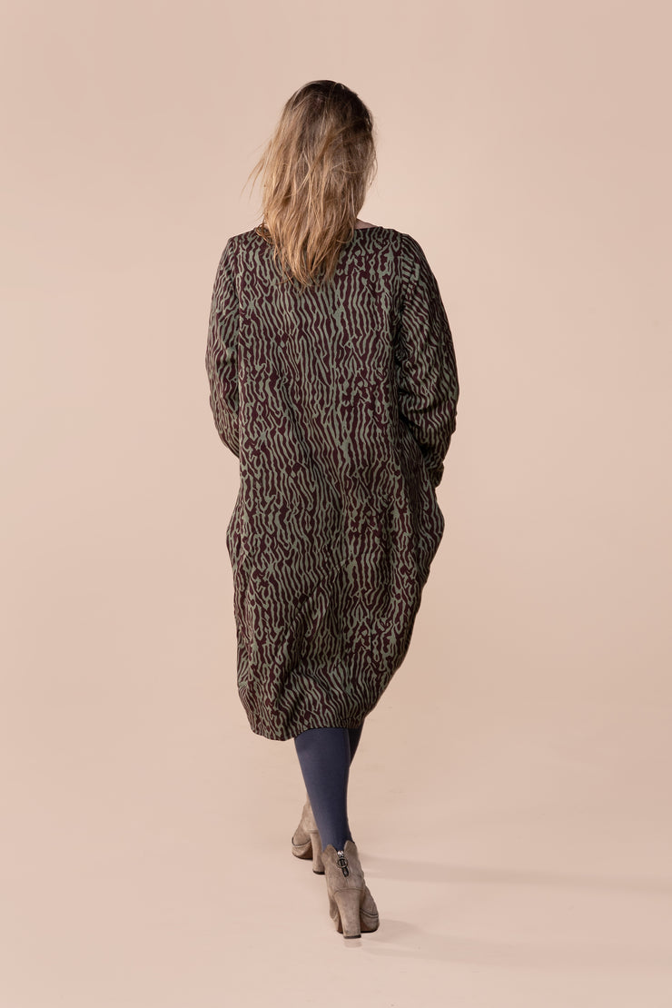 New Roshan Dress Hand-Block Printed Sustainable Moss Crepe  AW2023