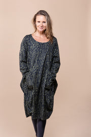 New Roshan Dress Hand-Block Printed Sustainable Moss Crepe  AW2023