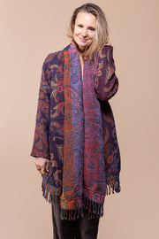 Sula Shawl Jacket in Pure Jacquard Wool