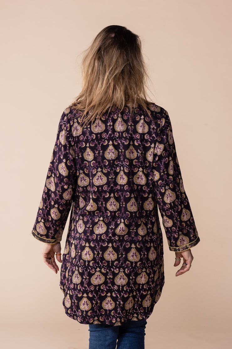 New Shimla Tunic Hand Block Printed in Brushed Cotton - AW2023