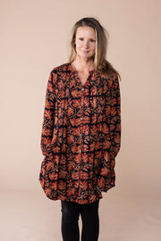 New Shimla Tunic Hand Block Printed in Brushed Cotton - AW2023