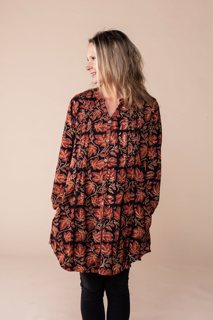 Shimla Tunic Hand Block Printed in Brushed Cotton
