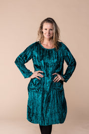 New Roshan Dress in Crushed Velvet  - AW 2023