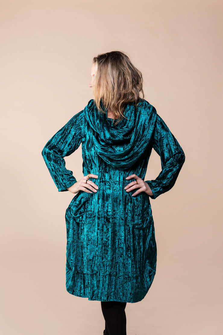 New Roshan Dress in Crushed Velvet  - AW 2023