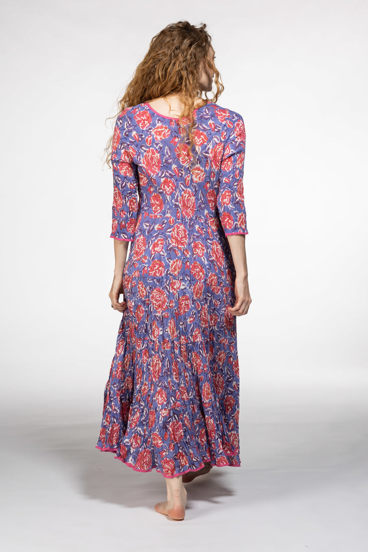 Ruby Sun Dress Hand Block Printed Pure Cotton