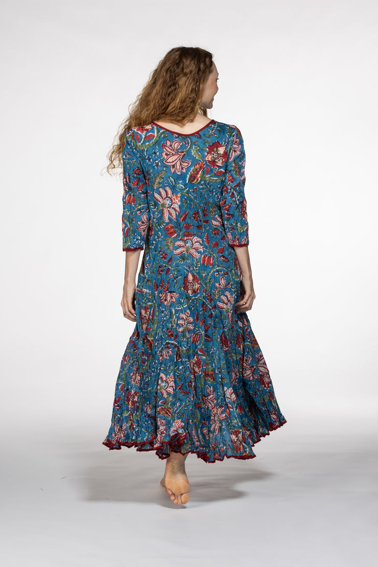 Ruby Sun Dress Hand Block Printed Pure Cotton