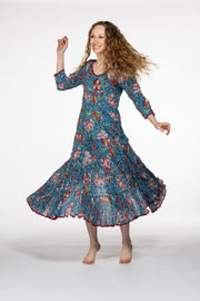 Ruby Sun Dress Hand Block Printed Pure Cotton