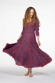 Ruby Sun Dress Hand Block Printed Pure Cotton