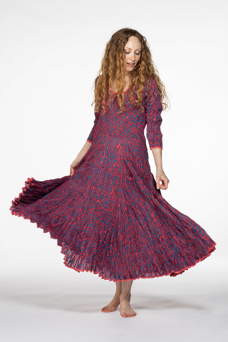 Ruby Sun Dress Hand Block Printed Pure Cotton