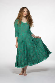 Ruby Sun Dress Hand Block Printed Pure Cotton