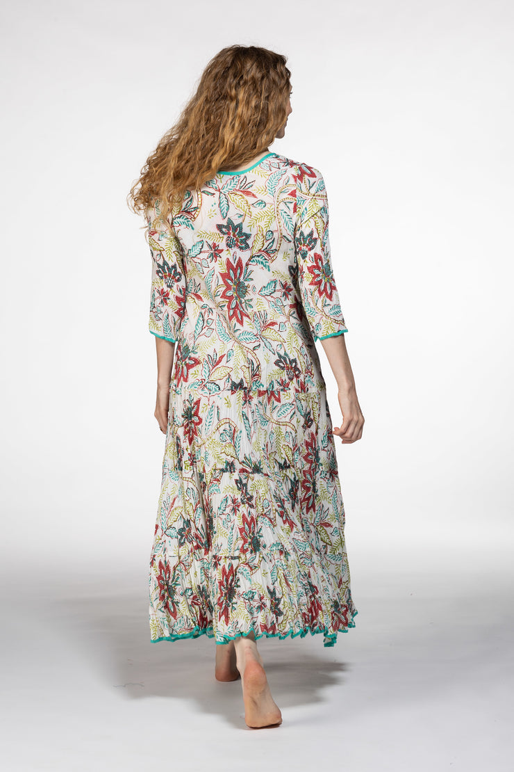 Ruby Sun Dress Hand Block Printed Pure Cotton