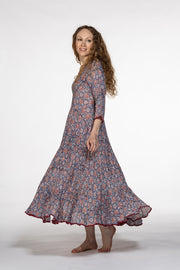 Ruby Sun Dress Hand Block Printed Pure Cotton