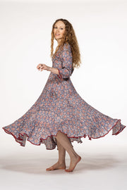 Ruby Sun Dress Hand Block Printed Pure Cotton