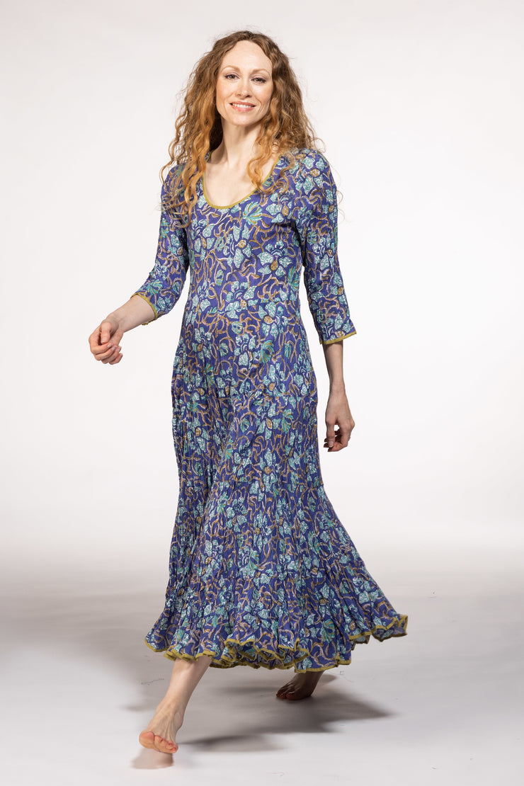 Ruby Sun Dress Hand Block Printed Pure Cotton