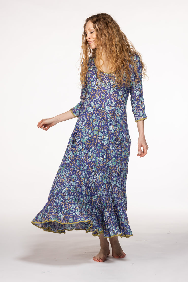Ruby Sun Dress Hand Block Printed Pure Cotton