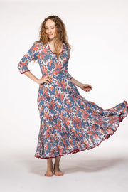 Ruby Sun Dress Hand Block Printed Pure Cotton