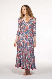 Ruby Sun Dress Hand Block Printed Pure Cotton