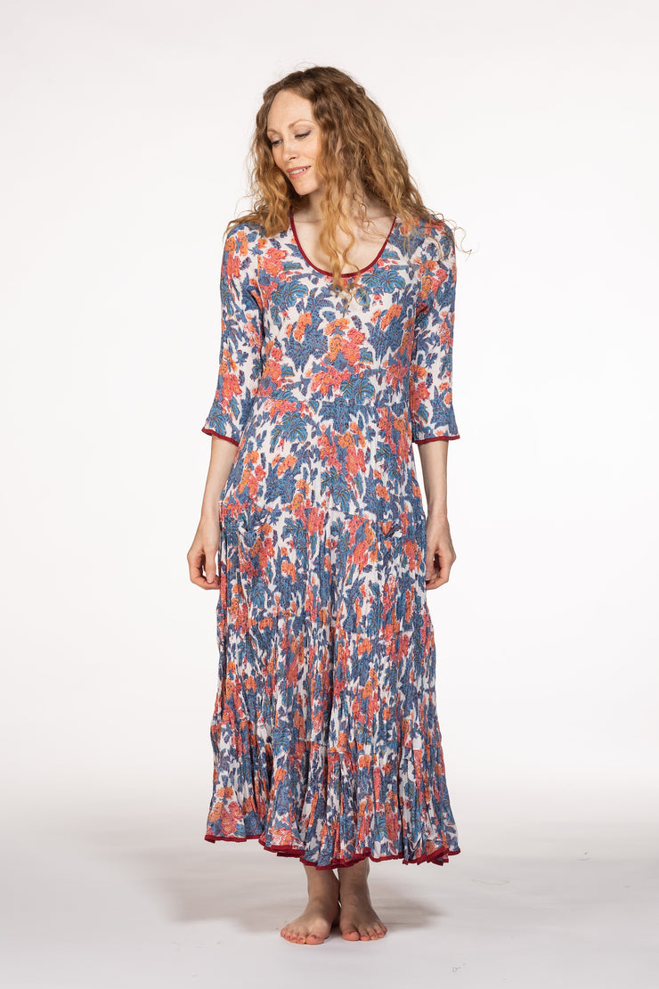 Ruby Sun Dress Hand Block Printed Pure Cotton