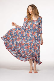 Ruby Sun Dress Hand Block Printed Pure Cotton