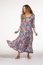 Ruby Sun Dress Hand Block Printed Pure Cotton