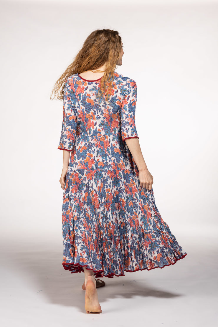 Ruby Sun Dress Hand Block Printed Pure Cotton