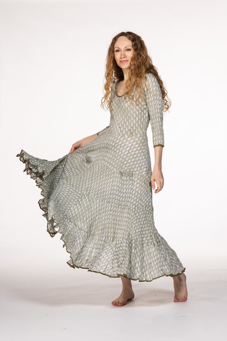 Ruby Sun Dress Hand Block Printed Pure Cotton