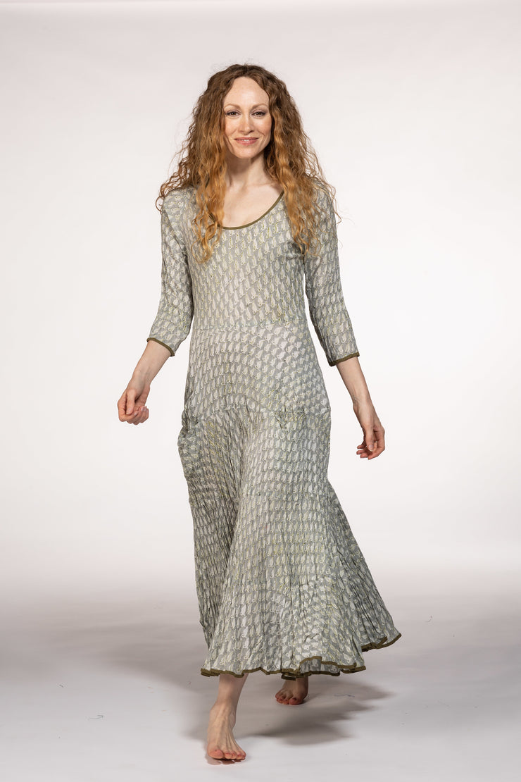 Ruby Sun Dress Hand Block Printed Pure Cotton
