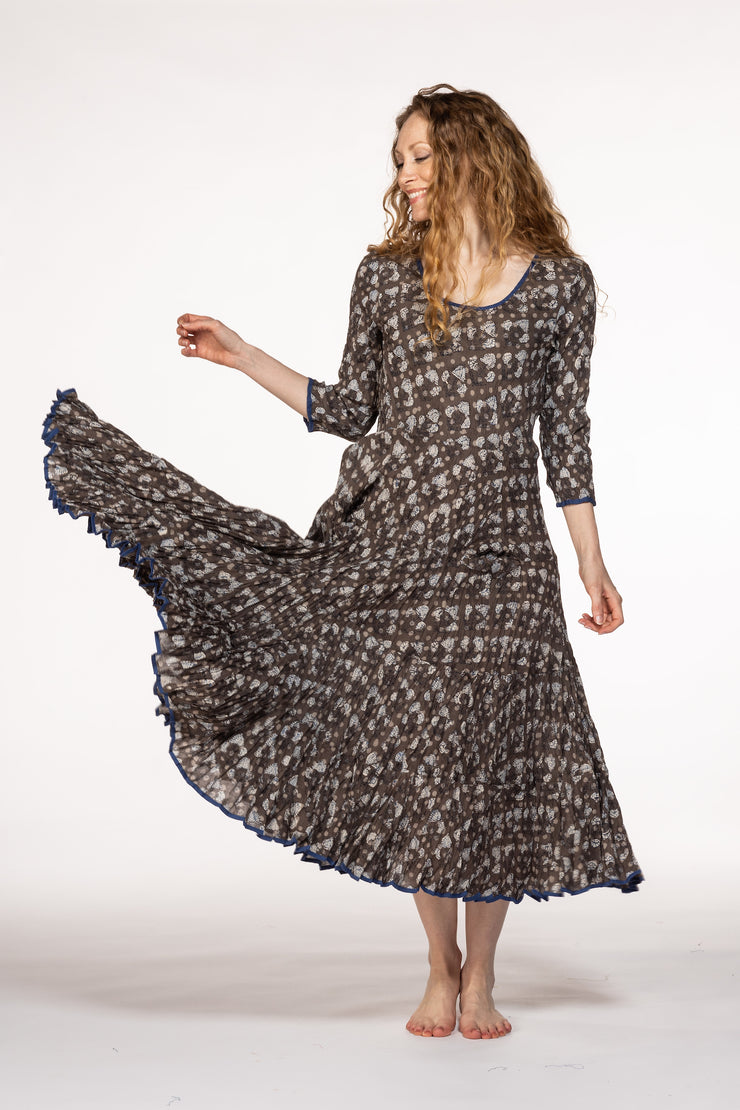 Ruby Sun Dress Hand Block Printed Pure Cotton