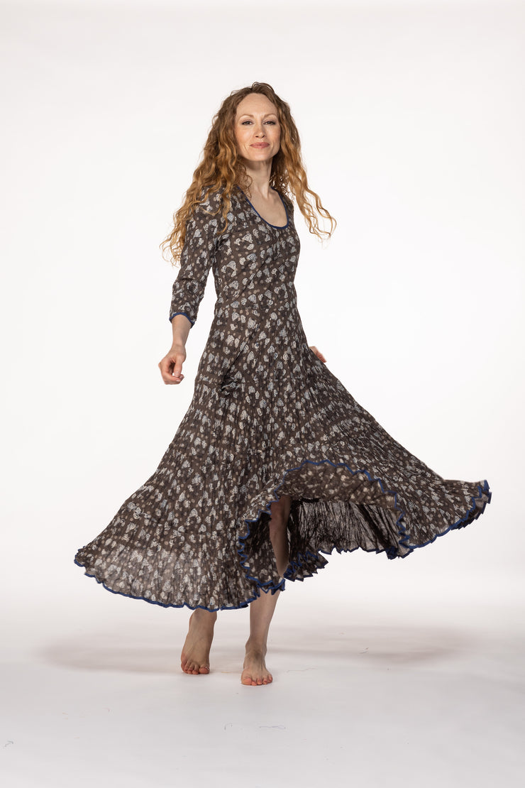 Ruby Sun Dress Hand Block Printed Pure Cotton