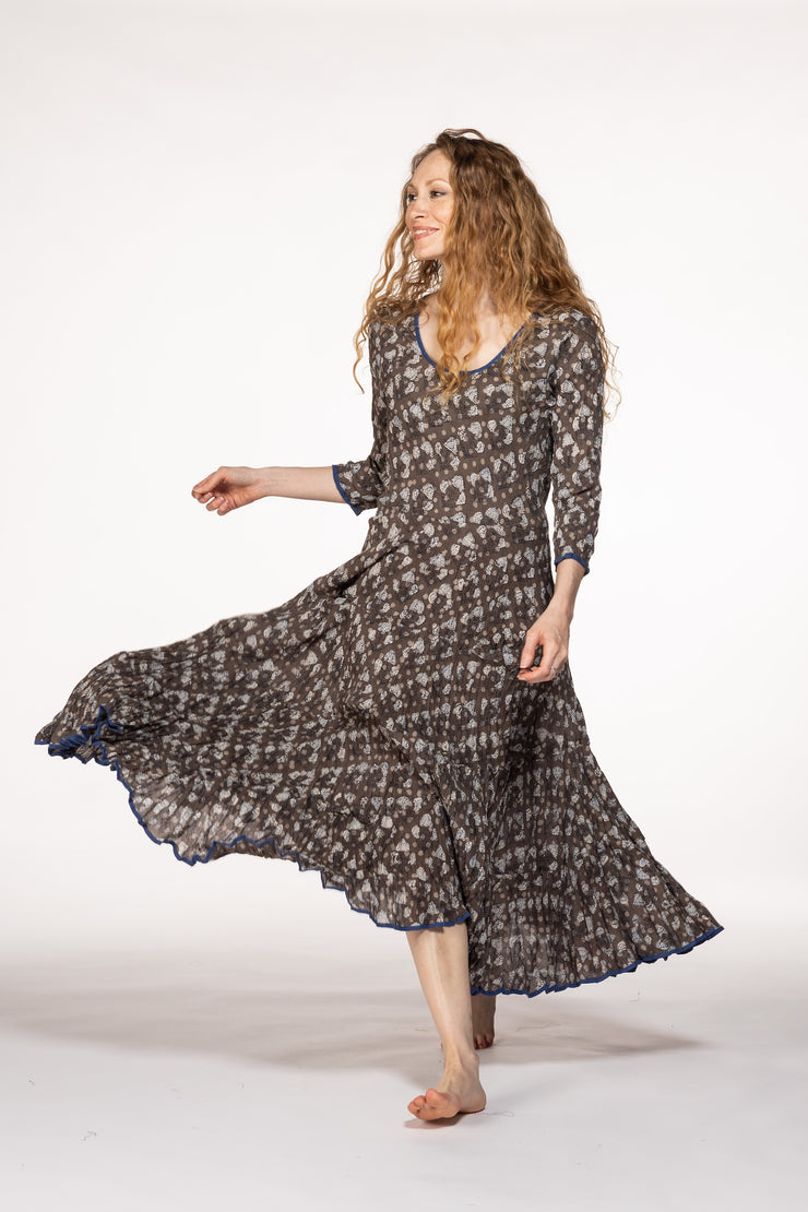 Ruby Sun Dress Hand Block Printed Pure Cotton
