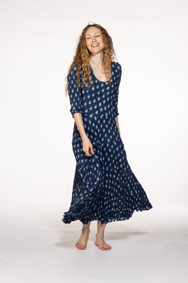 Ruby Sun Dress Hand Block Printed Pure Cotton