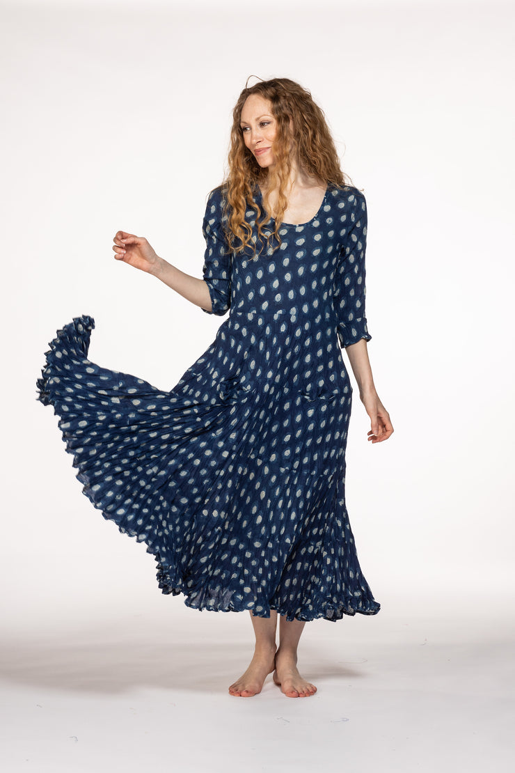 Ruby Sun Dress Hand Block Printed Pure Cotton