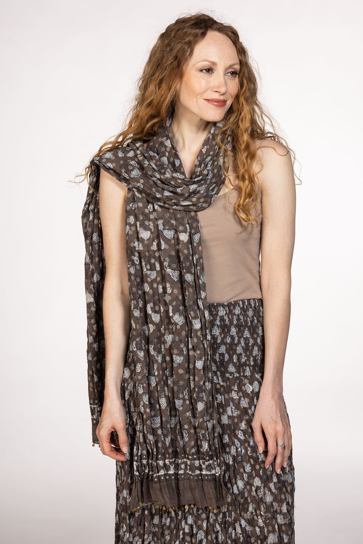 New Pure Chiffon Hand Block Printed Scarves SS24