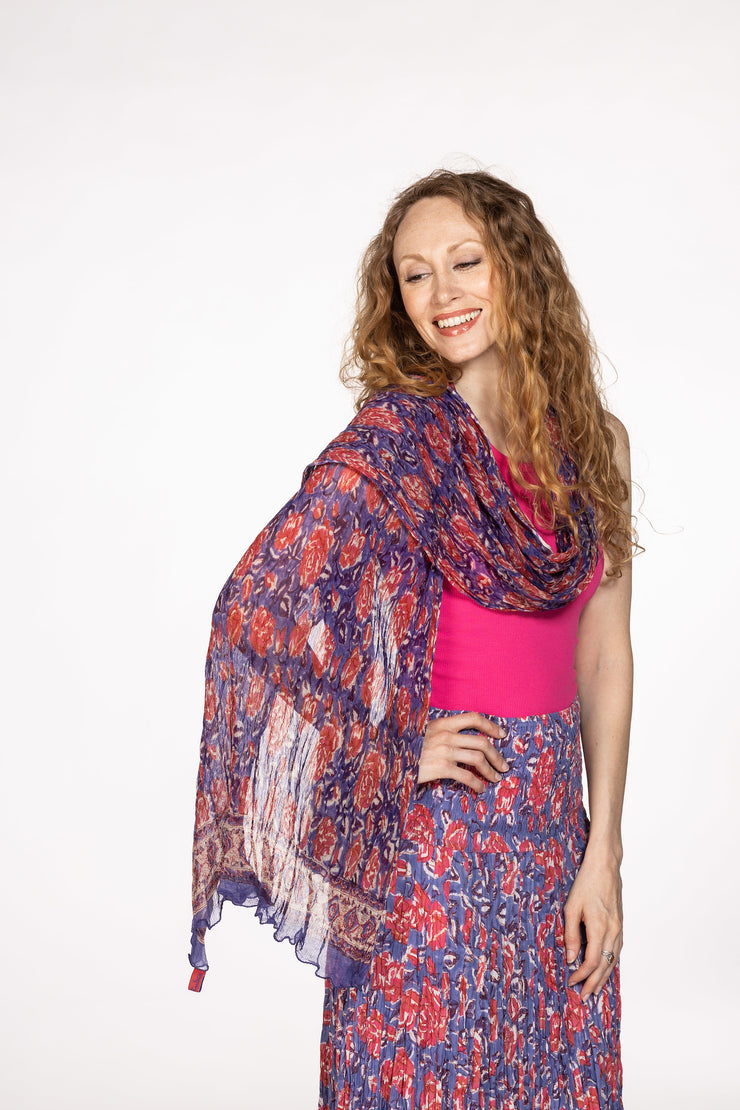 New Pure Chiffon Hand Block Printed Scarves SS24