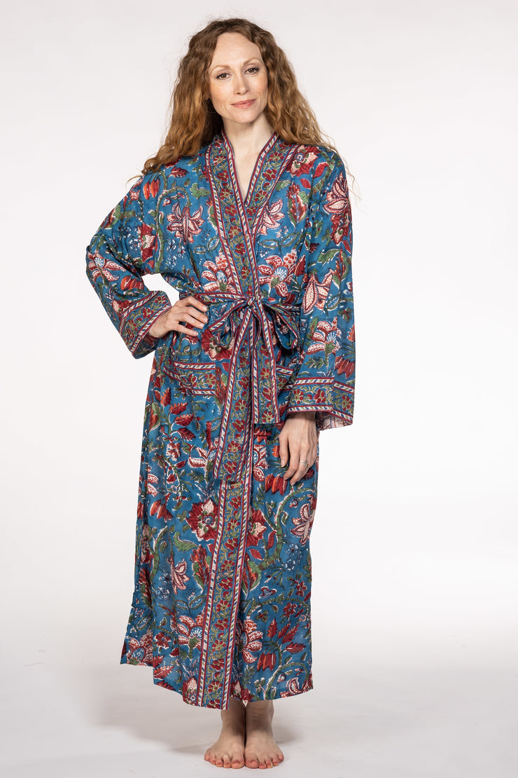 New Dressing Gown Hand Block Printed Cotton SS24