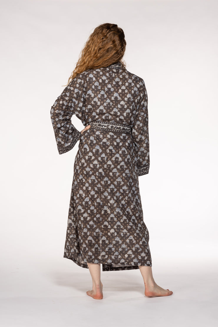 New Dressing Gown Hand Block Printed Cotton SS24