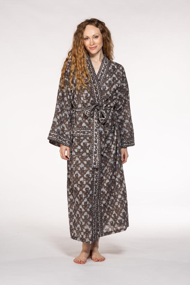 New Dressing Gown Hand Block Printed Cotton SS24