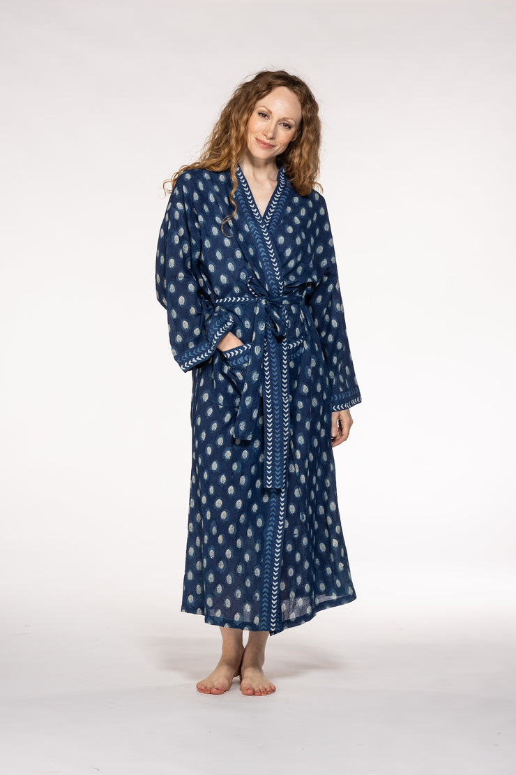 New Dressing Gown Hand Block Printed Cotton SS24