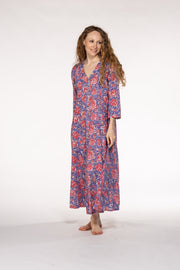 Rani Panel Dress Hand Block Printed  in Pure Cotton SS2024