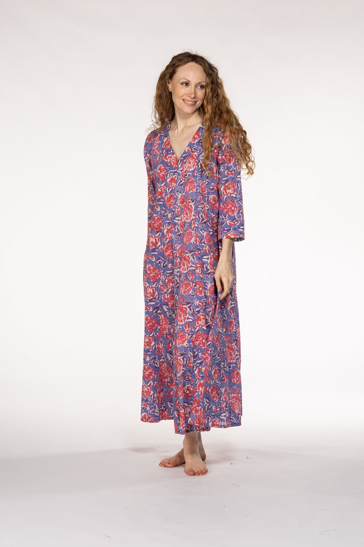 Rani Panel Dress Hand Block Printed  in Pure Cotton SS2024