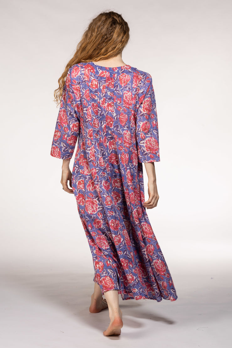 Rani Panel Dress Hand Block Printed  in Pure Cotton SS2024