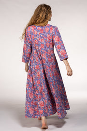 Rani Panel Dress Hand Block Printed  in Pure Cotton SS2024