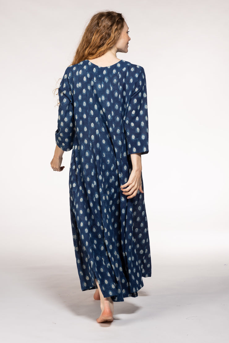 Rani Panel Dress Hand Block Printed  in Pure Cotton SS2024
