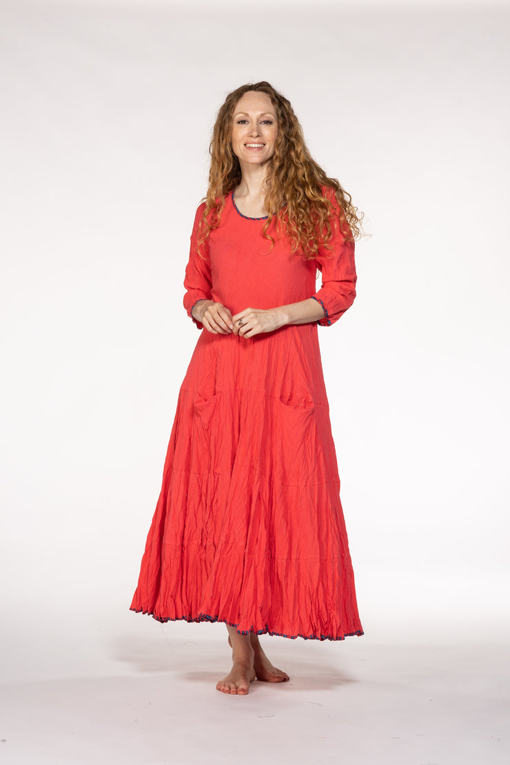 Dewani Dress in Hand Block Printed Sustainable Moss Crepe Only 3 Left In Size S/M