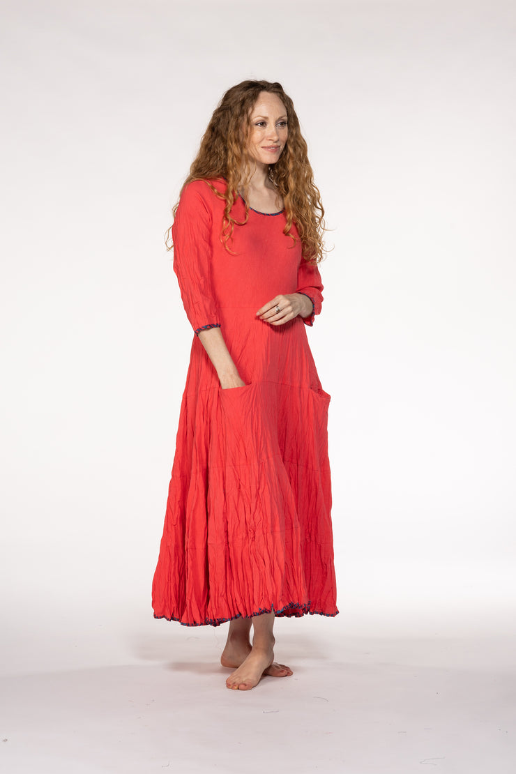 Dewani Dress in Hand Block Printed Sustainable Moss Crepe Only 3 Left In Size S/M