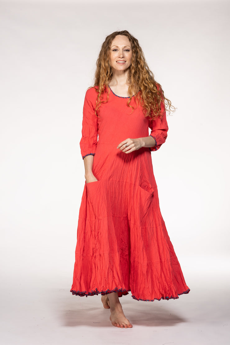 Dewani Dress in Hand Block Printed Sustainable Moss Crepe Only 3 Left In Size S/M