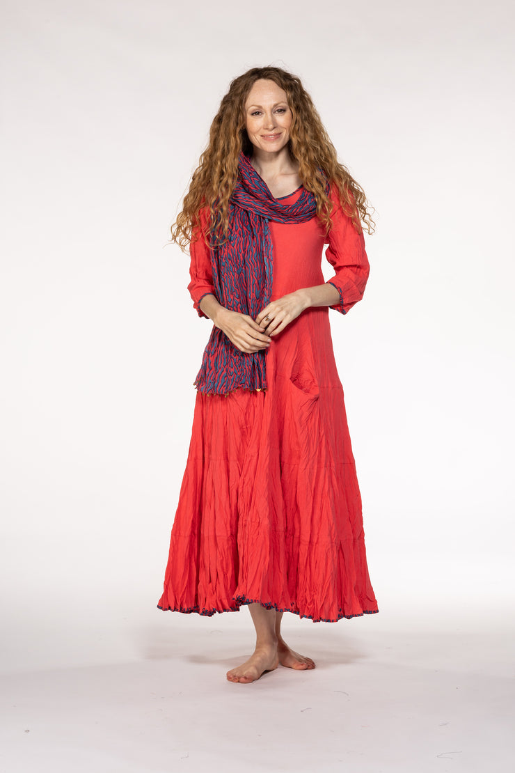 Dewani Dress in Hand Block Printed Sustainable Moss Crepe Only 3 Left In Size S/M