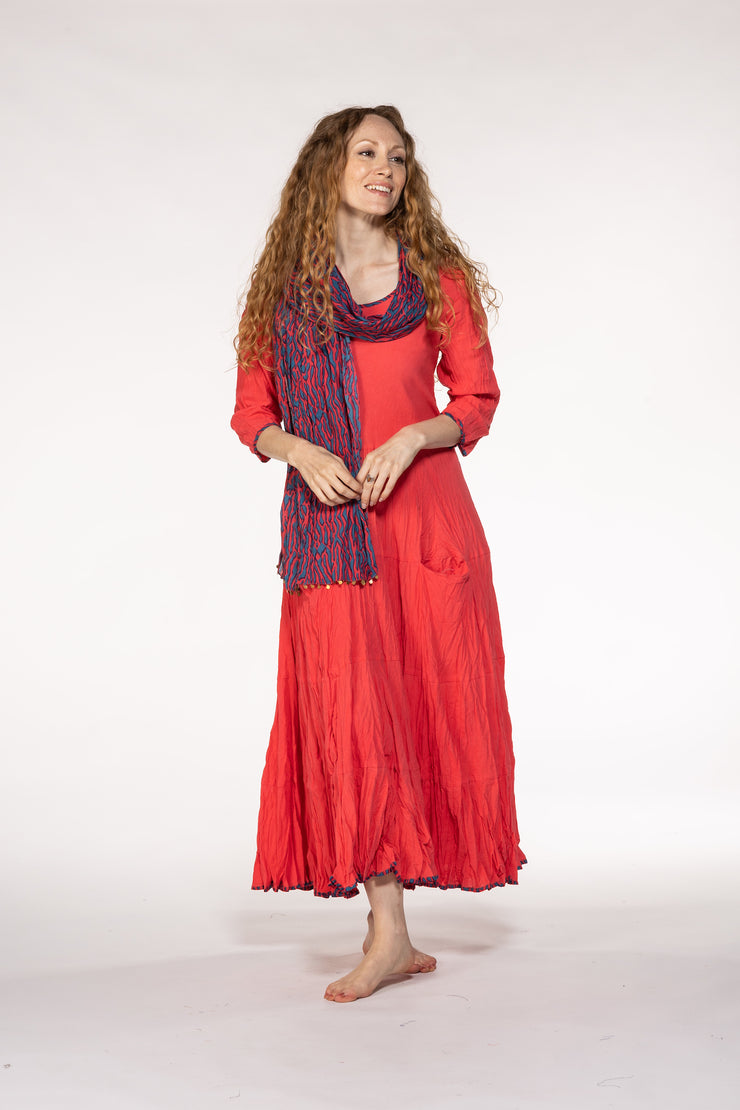 Dewani Dress in Hand Block Printed Sustainable Moss Crepe Only 3 Left In Size S/M